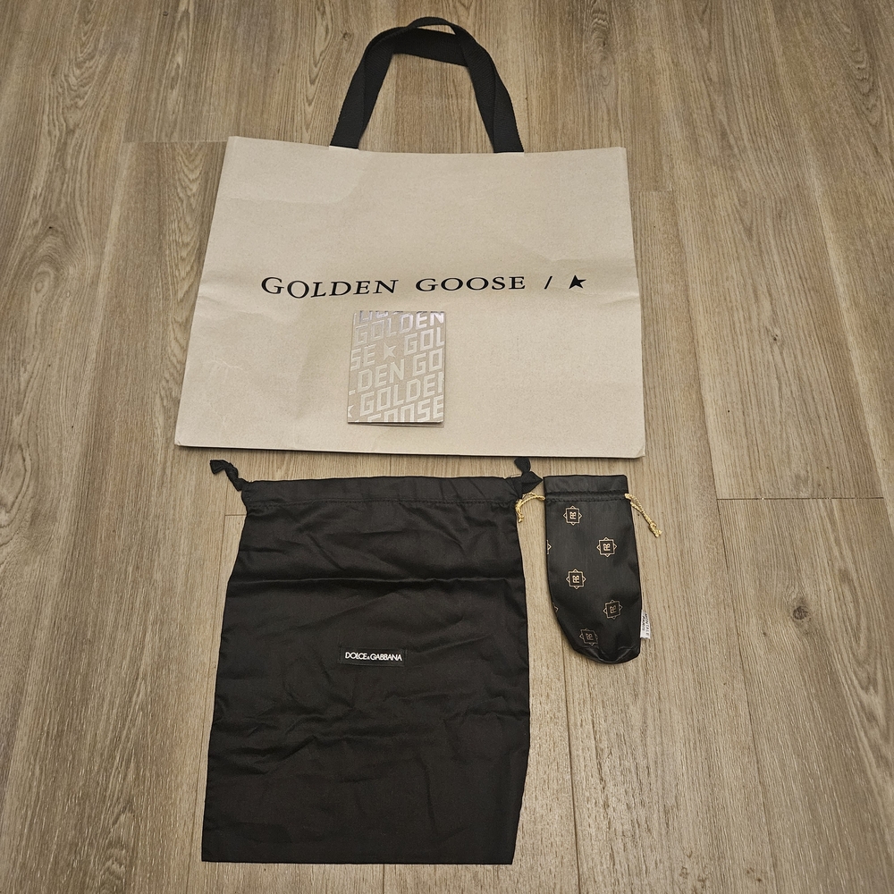 BUNDLE: Golden Goose Shopper, Receipt Holder, D&G Dust Bag, Montale Paris Pouch